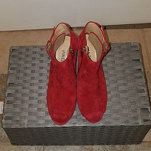 Slingback open toe suede sandal